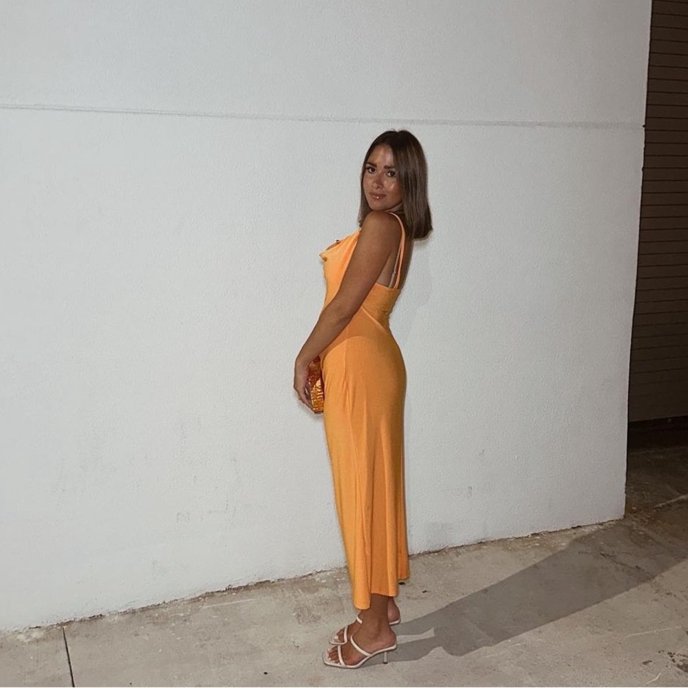 Zara Orange Midi Dress